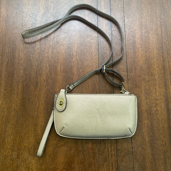 Joy Susan Handbags - Joy Susan Mini Crossbody Wristlet Clutch Purse Travel Bag Zip Turn Lock Metallic